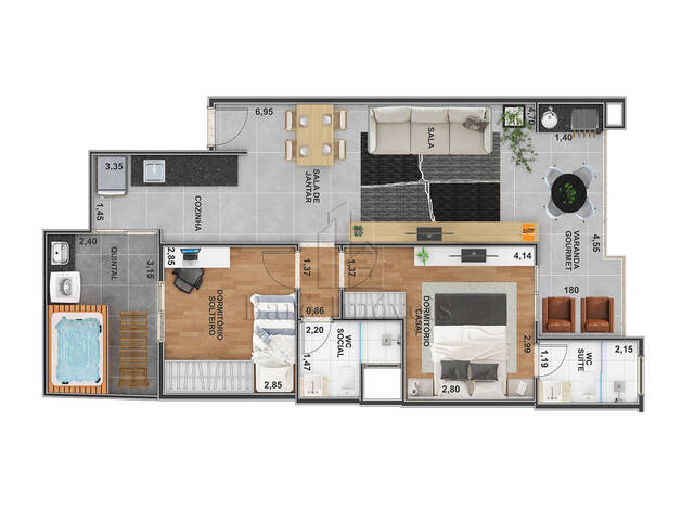 #1435602 - Apartamento para Venda em São Bernardo do Campo - SP