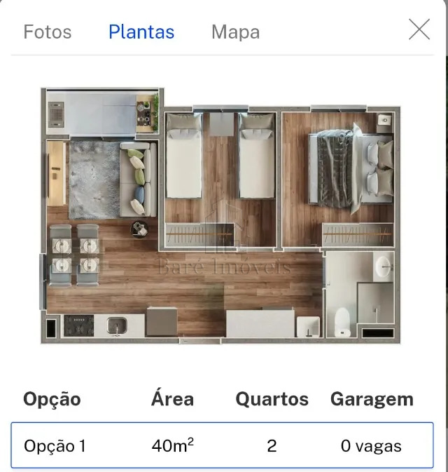 Apartamento, 2 quartos, 40 m² - Foto 1