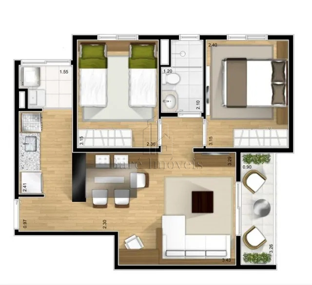 Apartamento, 2 quartos, 52 m² - Foto 8