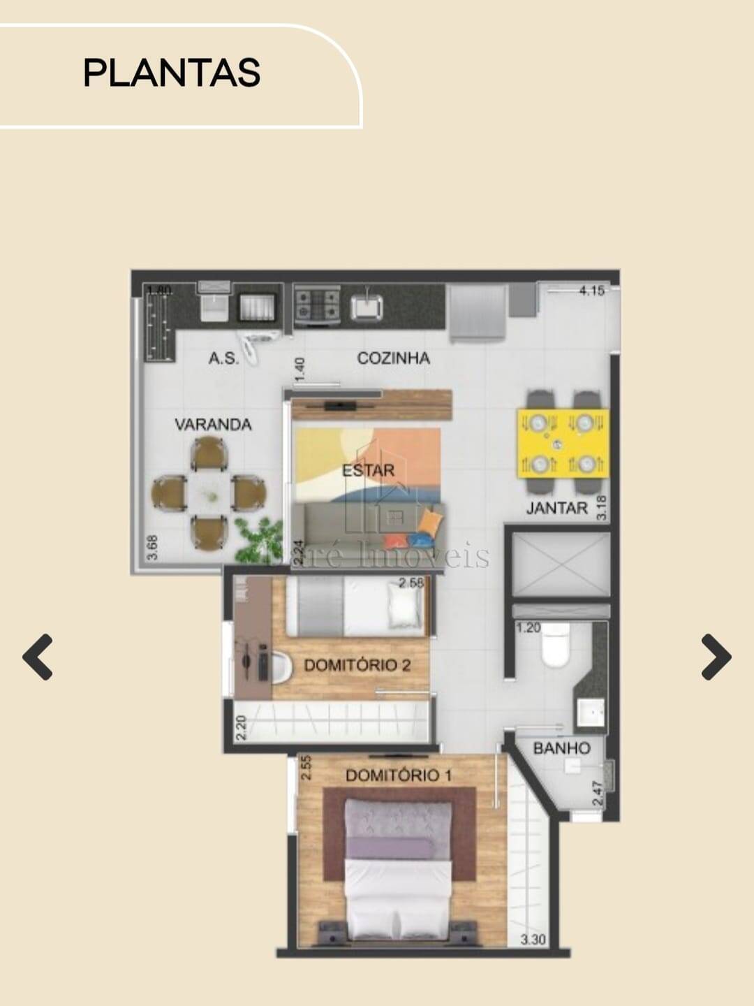 Apartamento à venda com 2 quartos, 46m² - Foto 3